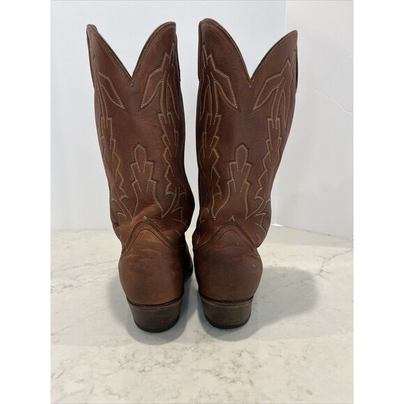 Dan Post x Marlboro Vintage Western Pointed Cowboy Boots Leather Mens 10 D Brown - Picture 9 of 16